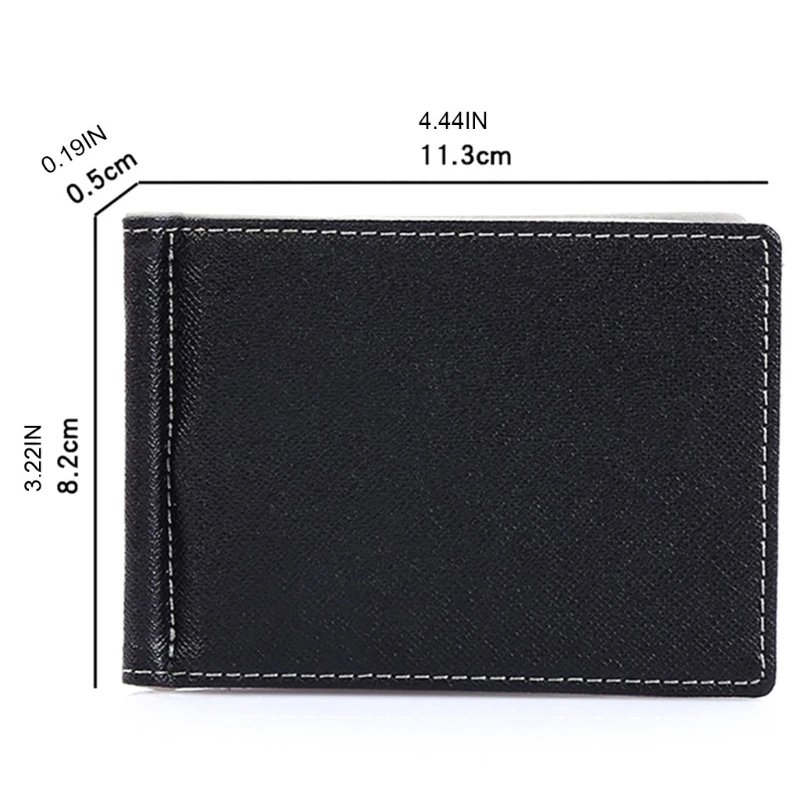 

Men Slim Bifold Wallet Money Clip Mufti-functional Business PU Leather Cash ID Credit Card Holder