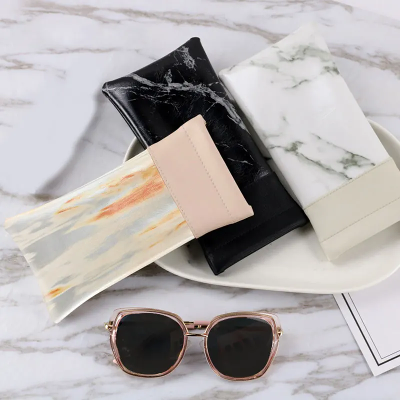 

Marble Pattern Glasses Pouch Box Spectacle Optical Glasses Bag Waterproof PU Portable Sunglasses Holder Eyewear Protector