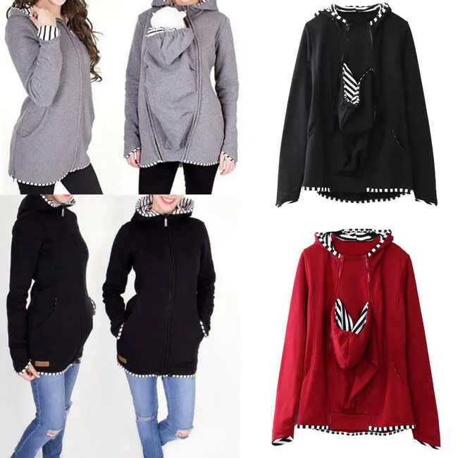 Женская теплая зимняя безопасная куртка кенгуру для беременных Верхняя одежда