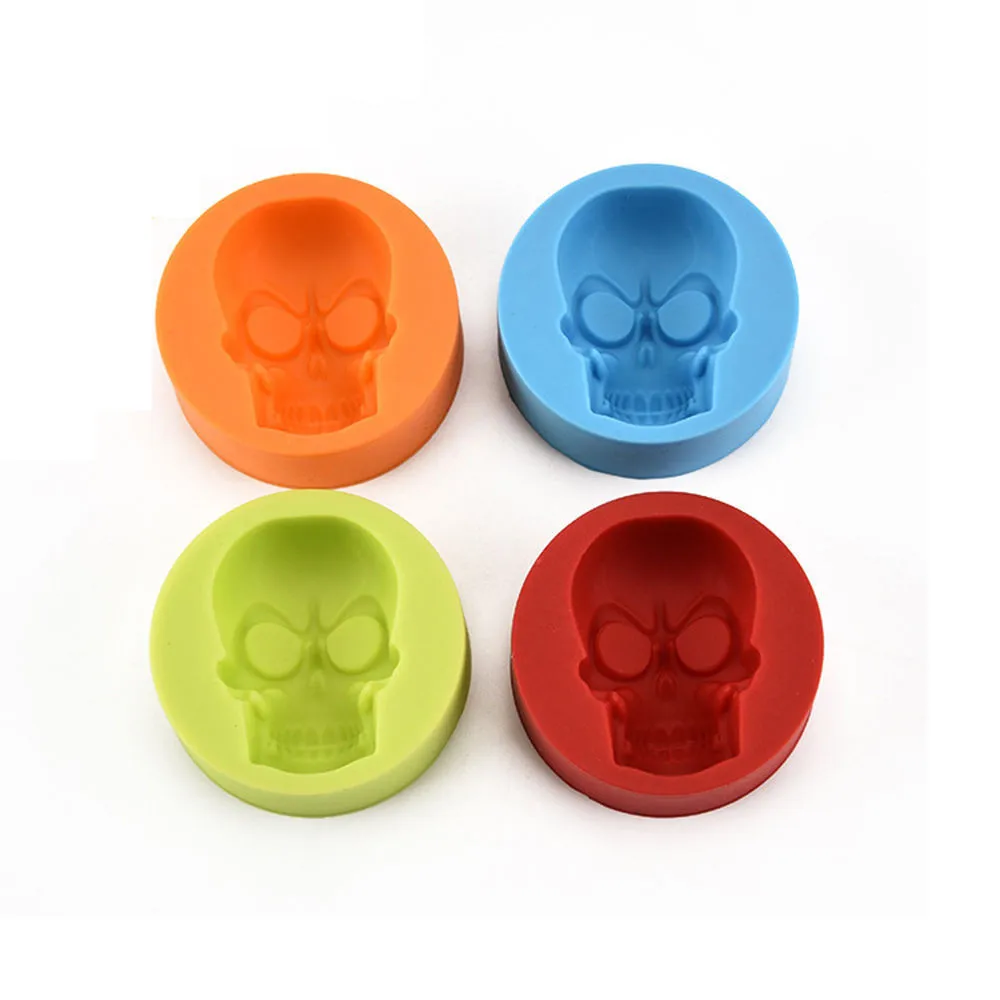 

1PC 3D Skull Silicone Ice Cube Maker Form For Ice Candy Cake Pudding Chocolate Molds Ice Mold Square Shape Trays Molds AD1043