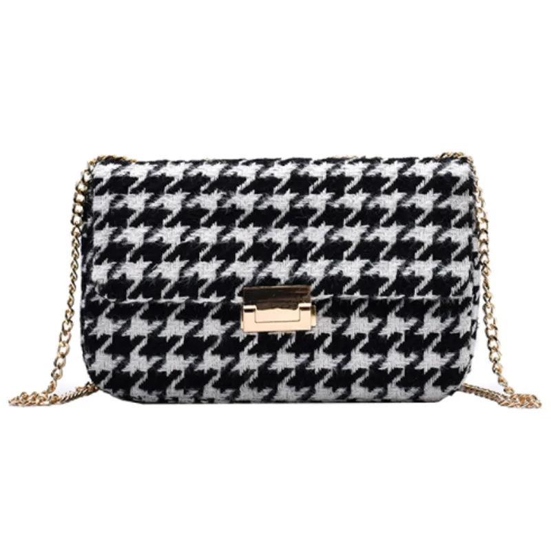 

Classic Chain Shoulder Bag Luxury Designer WooL and PU Croobody Bag Small Bag Women Bags