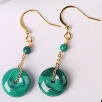 vintage earrings chinese green stone earrings for women hanfu women earrings hanging earrings with stone jewelry accessories