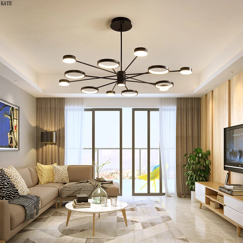 Modern LED chandelier lighting for living room bedroom dining study remote ceiling decoration | Лампы и освещение