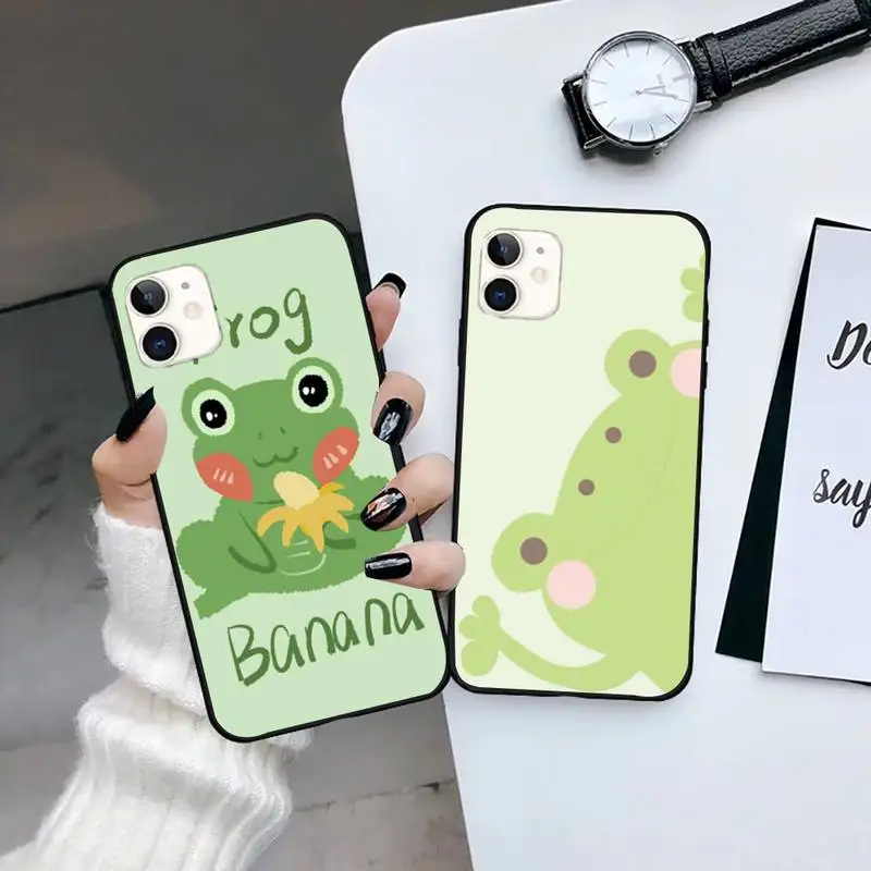 

CARTOON Frog Phone Case for iPhone 7 8 11 12 Pro X XS XR Samsung A S 6 7 9plus 10plus 21s 71 coque funda cover