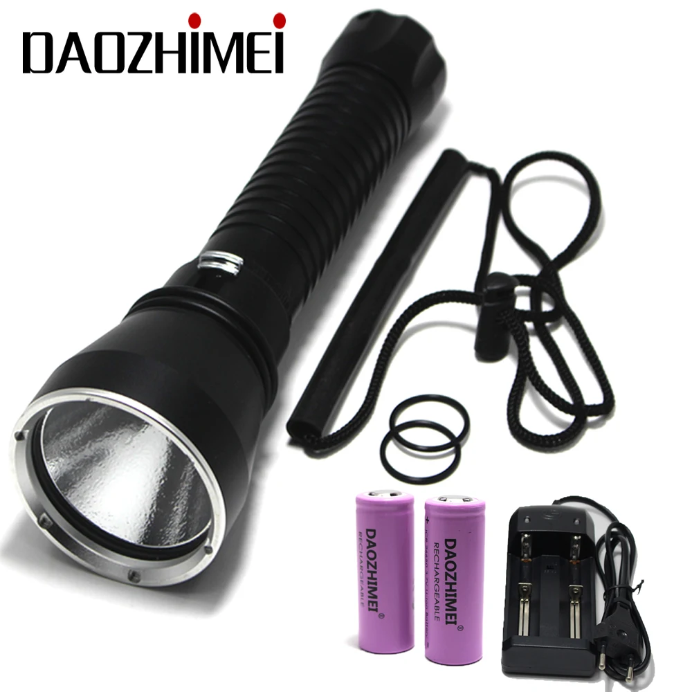 Водонепроницаемый светильник вспышка для подводного плавания XHP70.2 желтый/белый