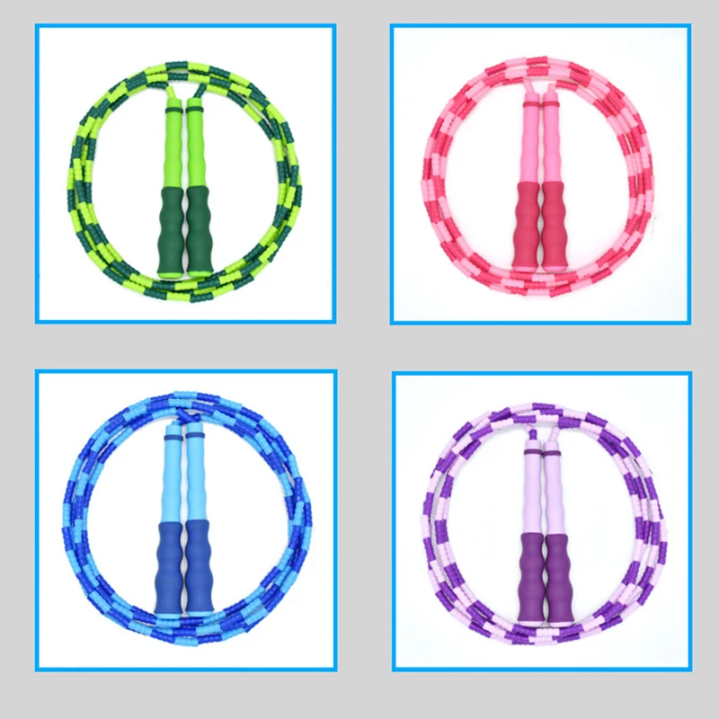 

Jump Rope Soft Beaded Tangles-Free Segmented Adjustable Length Skipping Rope Fitness Equipment for Kids WHShopping