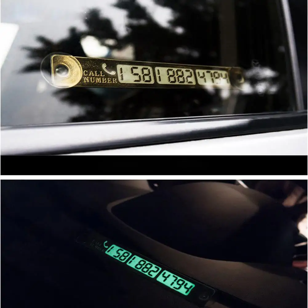 

Stylish Car Temporary Stop Parking Card Luminous Phone Number Display Plate Car Interior Accessories