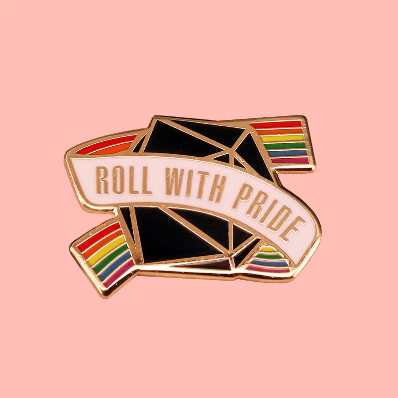 Эмалированная брошь в рулоне с гордостью для гомосексуалистов ЛГБТ гордость