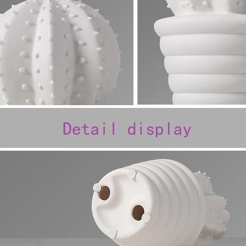 

White Ceramic Cactus Figurines Nordic Cacti Ornaments Simulation Cactus Sculpture Miniature Crafts Home Decoration Accessories
