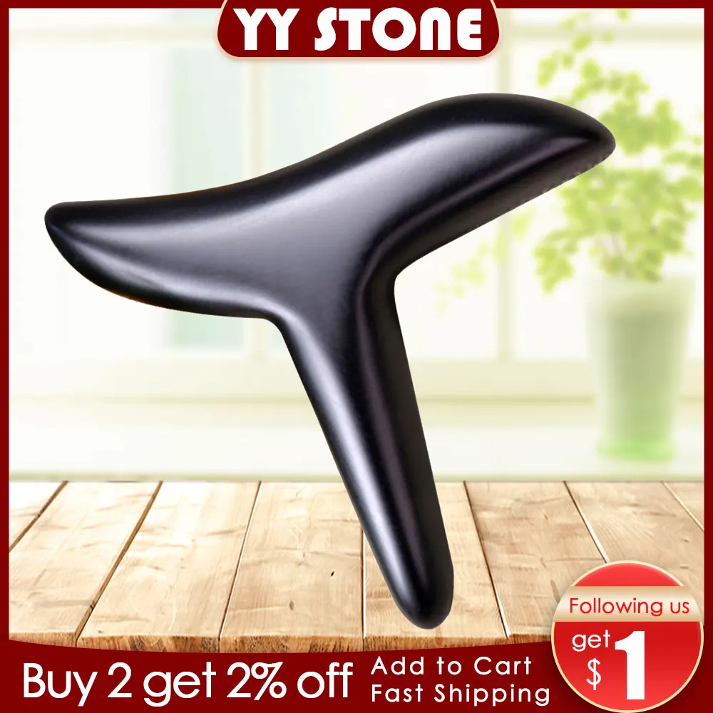 

Traditional Bian Needle therapy black bian stone massage cone (110mm) guasha stone guasha tool gouache scraper for face