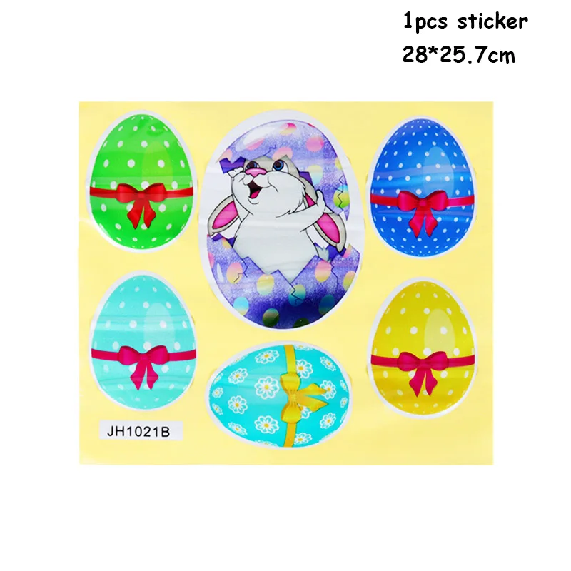 1pcs wall sticker Наволочка на подушку с пасхальным Кроликом, яйцами, пасхальными, шоколадными яйцами, курицей, пасхальными украшениями для дома, вечерние украшения, подарок - Цвет: 1pcs wall sticker