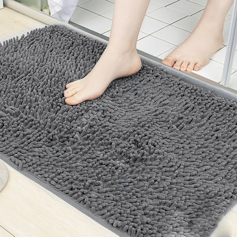 

Chenille Bath Mat Soft Shaggy and Comfortable Super Absorbent and Thick Non-Slip Machine Washable for Bathroom DA