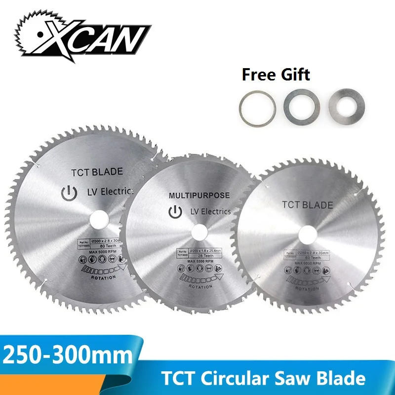 XCAN 1 шт. Диаметр 250-300 мм 28/40/60/80T циркулярная пила по дереву лезвие mulitpurpose TCT твердосплавный пильный диск