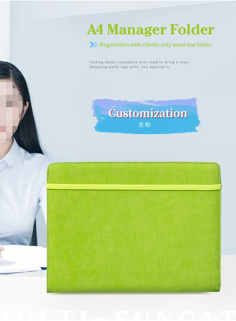 A4 папка для документов органайзеры из искусственной кожи с калькулятор на молнии