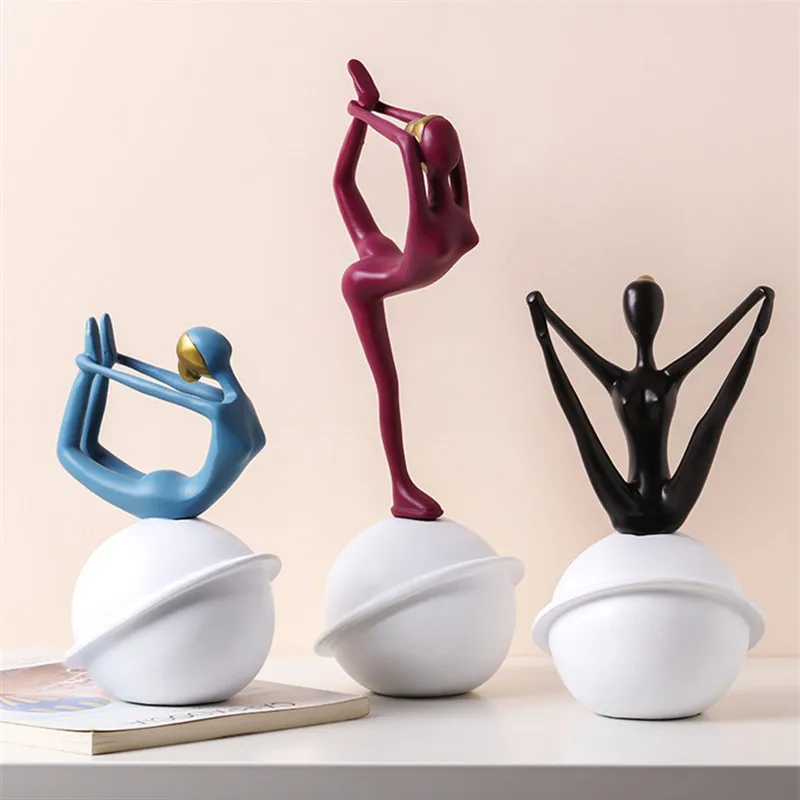 

Bao Guang Ta Nordic Creative Yoga Beauty Artware Statue Simple Modern Living Room Children's Room Home Decor Sculpture A3209