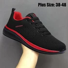 Спортивная обувь, мужские легкие кроссовки для бега, прогулок, Повседневная дышащая обувь, нескользящая Удобная черная, большой размер 38-48 Hombre