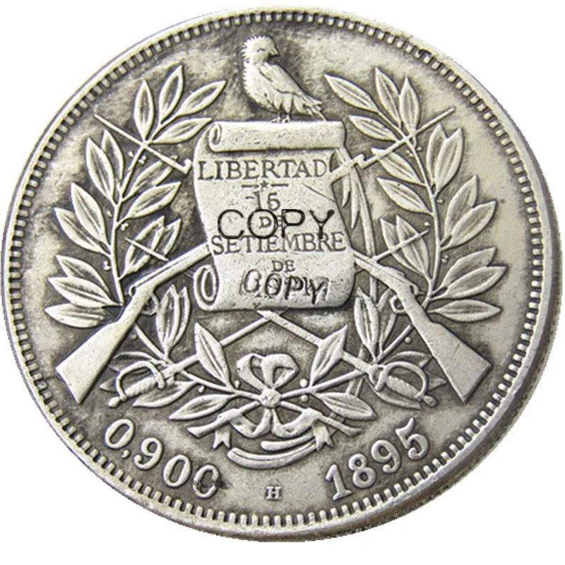GUATEMALA 1894 1895 1896 1897 1 песо Посеребренная копия монет | Дом и сад