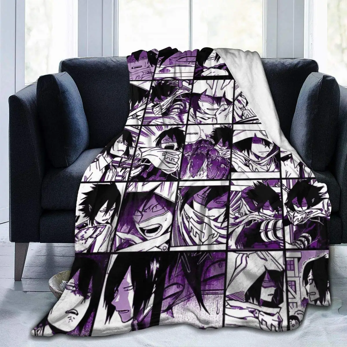 

Manta polar suave con estampado 3D de My Hero Academia, manta cálida y peluda de Tamaki Amajiki para el invierno, ropa de cama