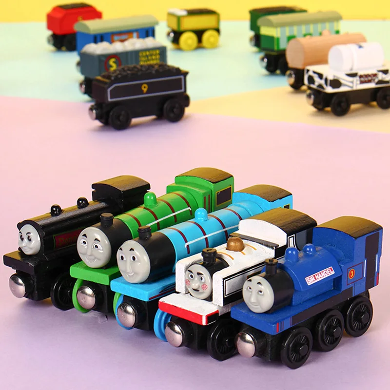 Деревянный магнитный мини поезд Thomas and Friends Джеймс мотор Гордон Генри Белль рости