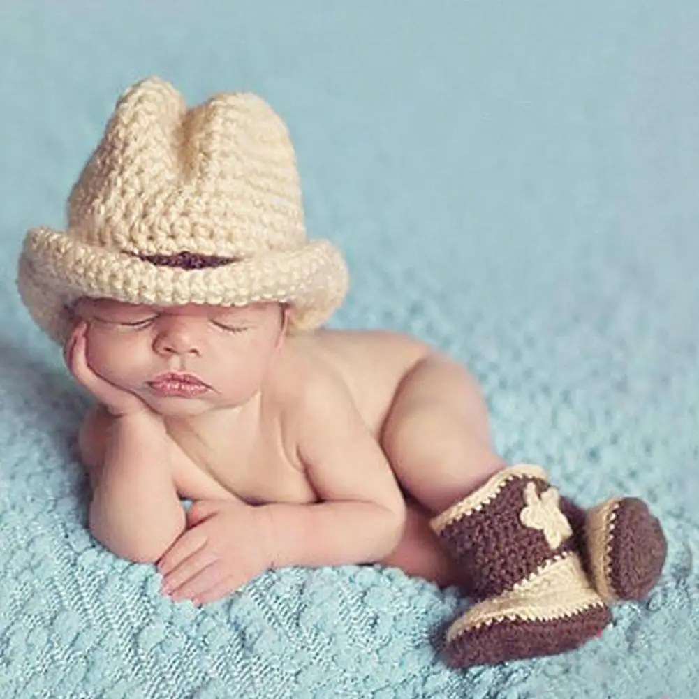 

1 Set Newborn Prop Costume Adorable Attractive Woolen Yarn Comfortable to Wear Baby Cape Cap for Infant