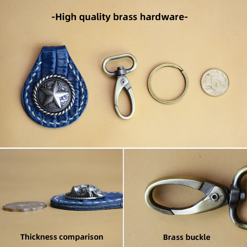 Брелок для ключей ручной работы из натуральной кожи винтажный кожаный