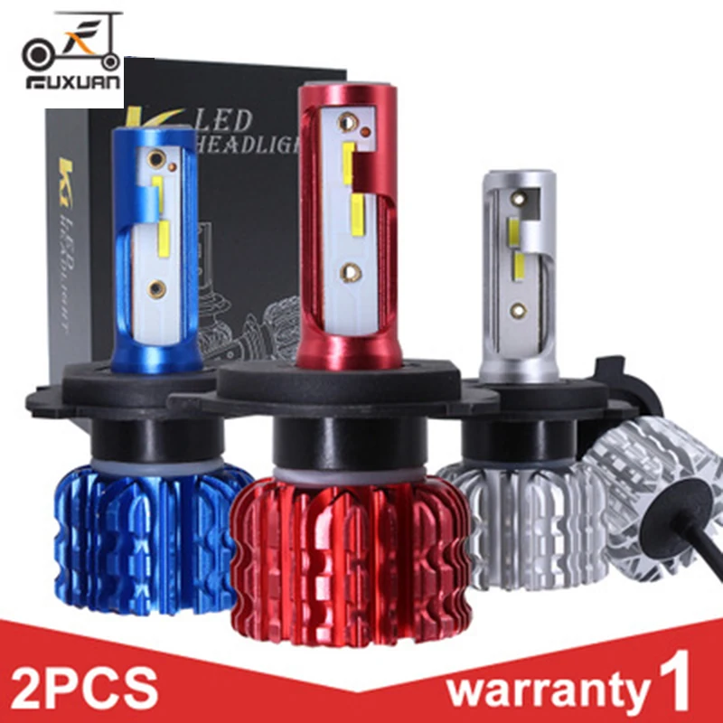FUXUAN 2 шт. светодиодный фонарь для автомобиля безвентиляторные лампы H7 H4 H11 H8 H1 9005 HB3