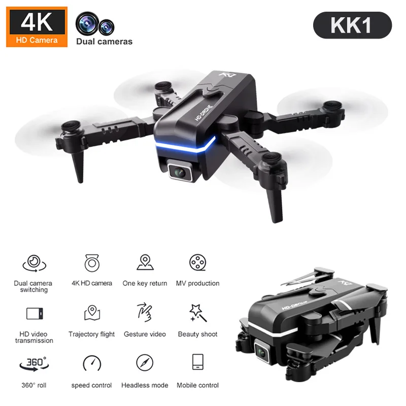 

Квадрокоптер kk1 Pro складной с широкоугольной HD-камерой 4K 2021 P и Wi-Fi