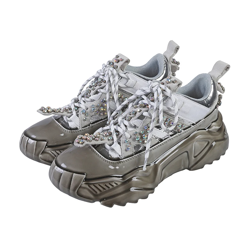 

Autumn Women Platform Sneakers Ladies Brand Rhinestone Shoes Girls Mesh Chunky Sneakers Sport Sneakers Casual Sneakers Trainers