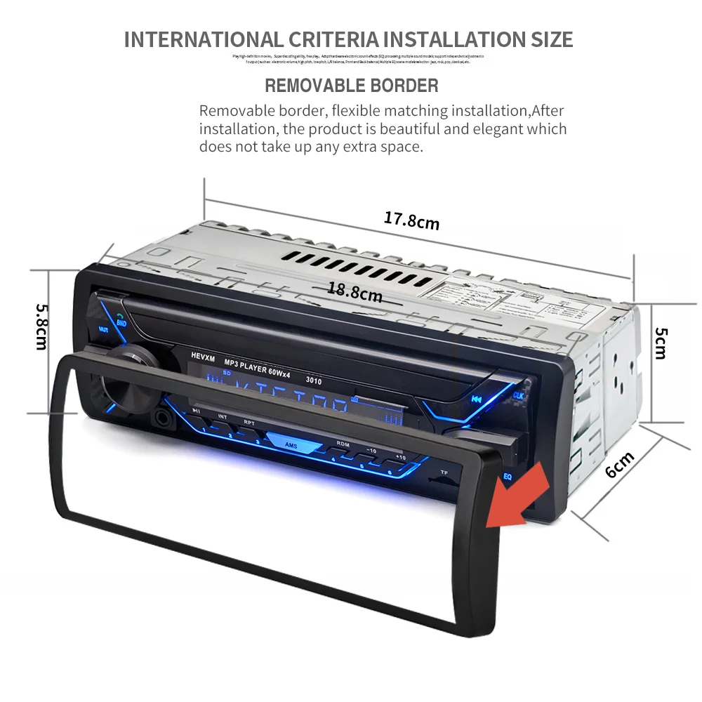 Автомобиль Радио стерео проигрыватель Bluetooth телефона AUX-IN MP3 FM/USB/1 Din/пульт дистанционного управления 12 В Прокат Авто Аудио распродажа Новинка