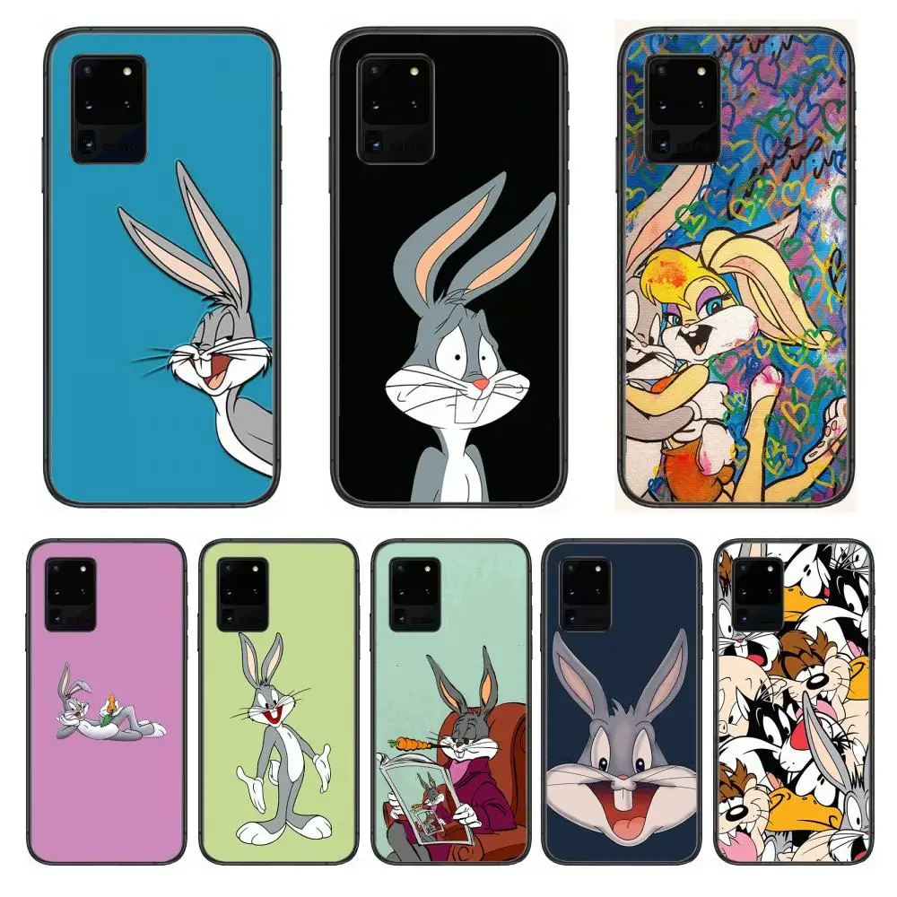

Cartoon funny bunny case Phone cover hull For SamSung Galaxy S 6 7 8 9 10 20 21 Plus Edge E note 5G Lite Ultra black soft bump