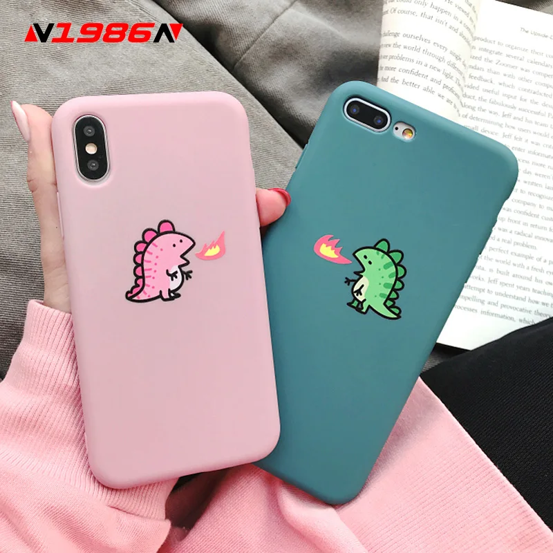 Милый мультяшный чехол для телефона для iphone 8 Plus 6 6S 7 X с милым динозавром для iphone Xs max XR Capa