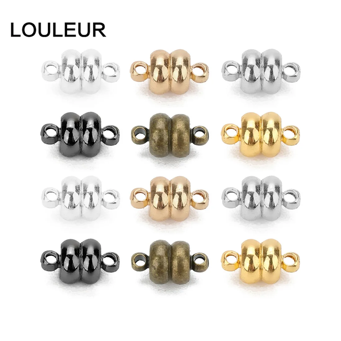 LOULEUR 10 шт./лот круглые медные сильные магнитные замочки для 7 мм кожаного шнура Браслеты Разъемы для DIY изготовления ювелирных изделий DIY Изготовление ювелирных изделий для начинающих ожерелье Diy Изготовление ювелирных изделий 6 цветов на выбор