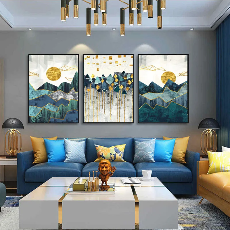 Настенная картина в скандинавском стиле с абстрактным геометрическим