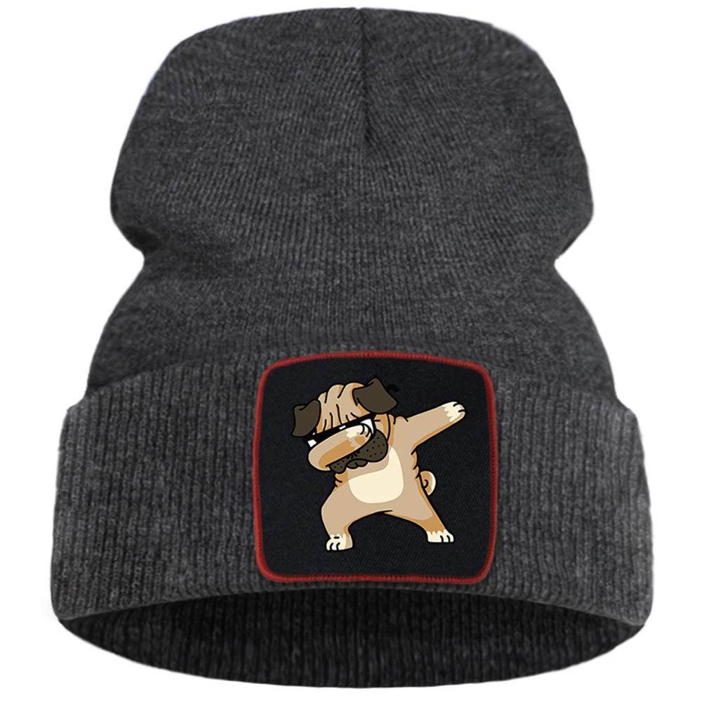 

Hip Hop Cool Dog Bonnet Men Hats Unisex Casual Knitted Cap Warm Cotton Sports Beanie Women Caps Harajuku Outdoor Skullies Hat