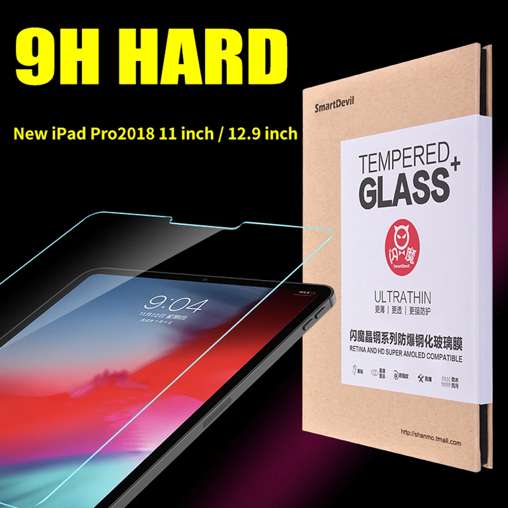 smartdevil new tempered glass for ipad pro 2020 2018 12 9 inch screen protectine film hd definition protector tablet film free global shipping