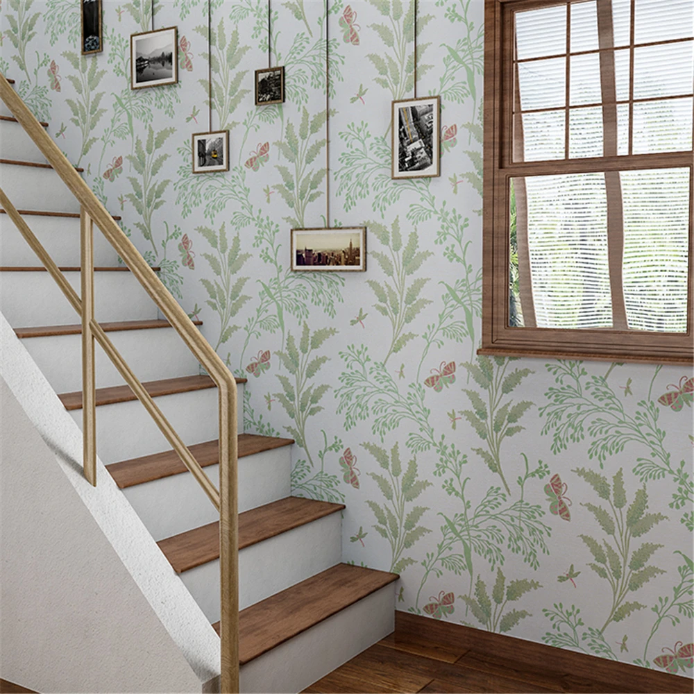 

Self-adhesive Wallpaper Classical Pastoral Style Wall Stickers Floral Pattern Film for Living Room Bedroom Wall Paper Decoration