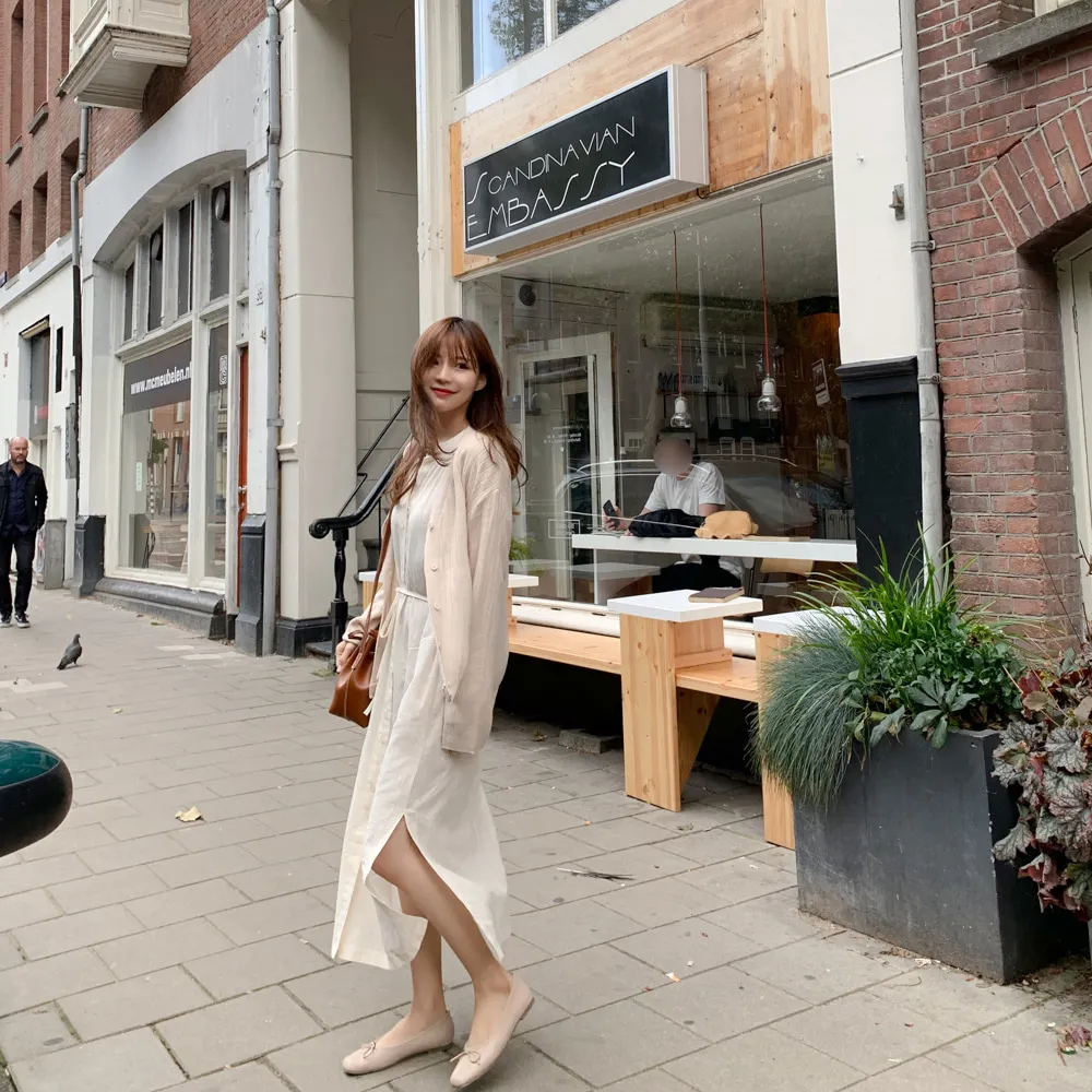 Женское винтажное Хлопковое платье Boho белое длинное с длинным рукавом и