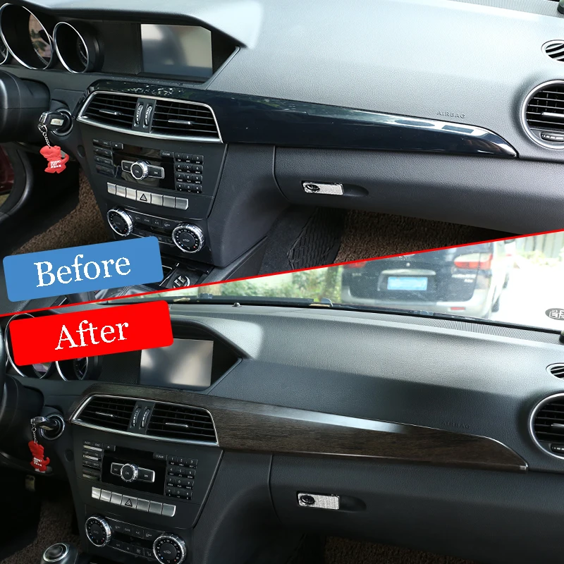 ABS дубовая Древесина зерна для Mercedes Benz C Класс W204 2010-2013 Аксессуары для салона автомобиля центральная консоль Защитная панель накладка