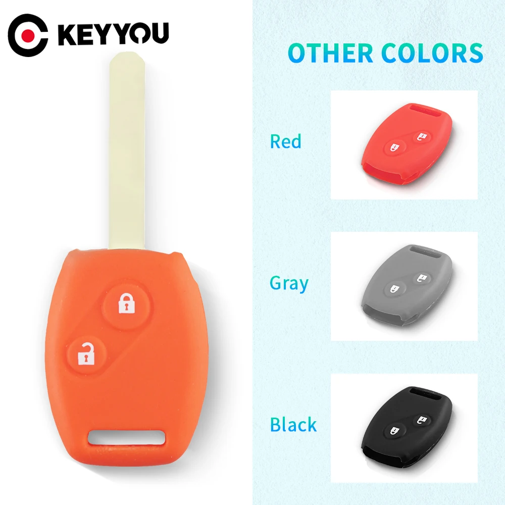 

KEYYOU 2/3Button Silicone Remote Car Key Case Cover For Honda Fit CIVIC JAZZ Pilot Accord CR-V Freed Freed Pilot StepWGN Insight
