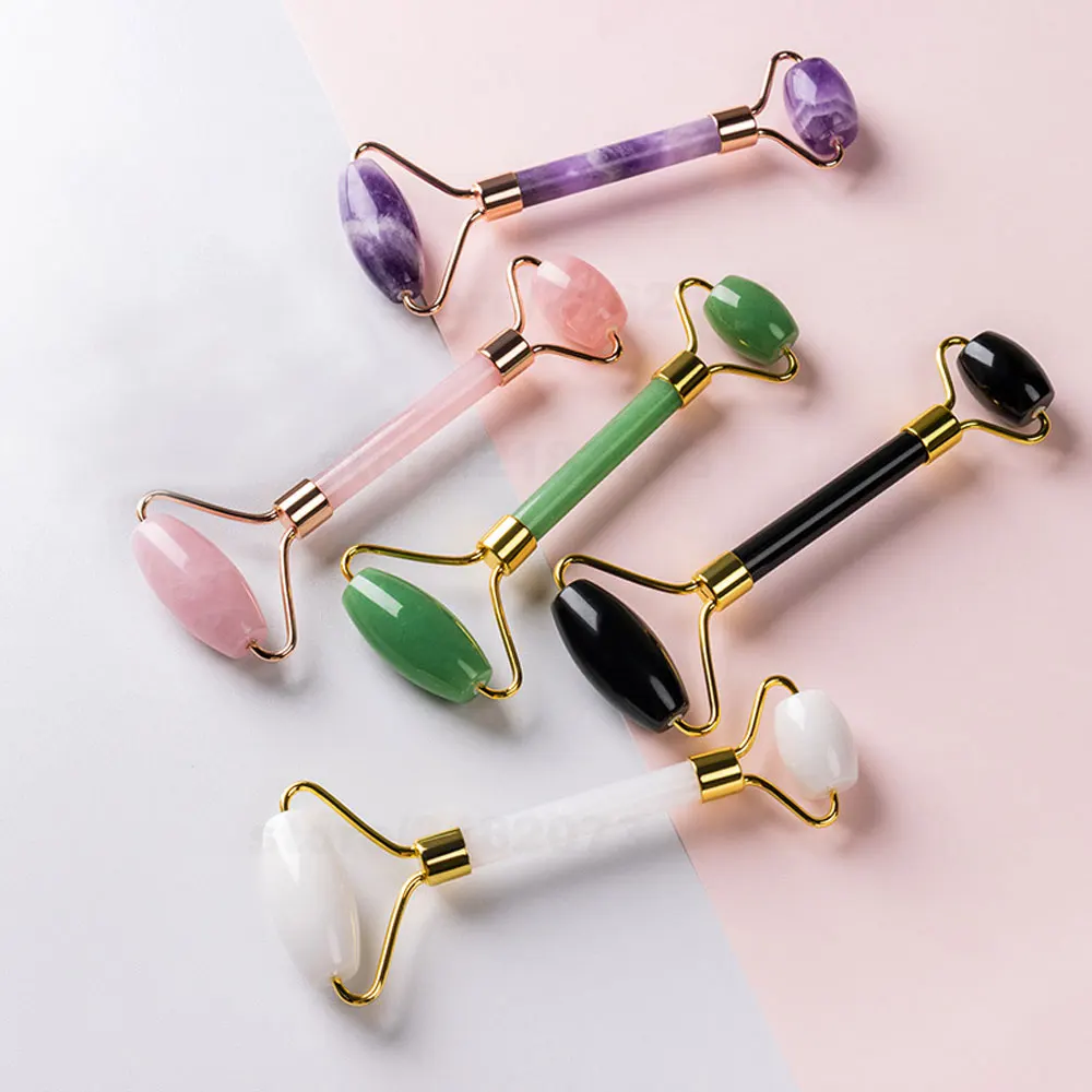 Ролик для лица нефрит массажа каменный ролик розовый КВАРЦЕВЫЙ подтяжка глаз