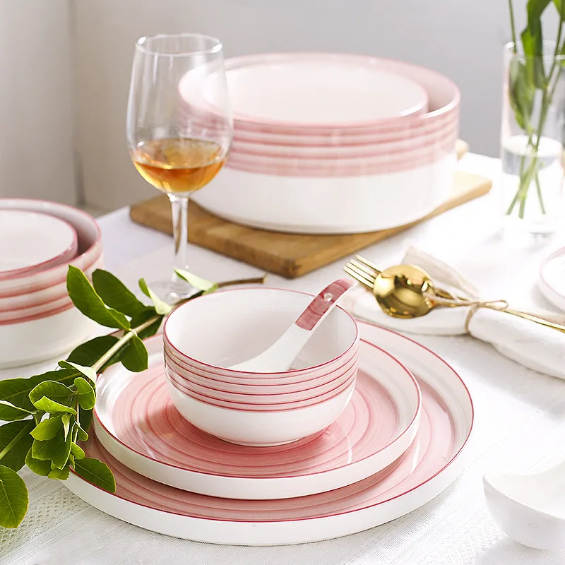 Набор керамической посуды в скандинавском стиле простой набор Красной сетчатой