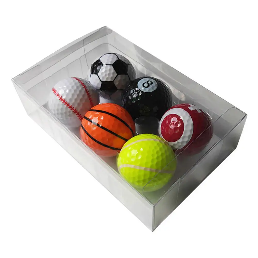 6 шт./компл. мячи для гольфа подарочные шарики набор (футбол баскетбол настольный