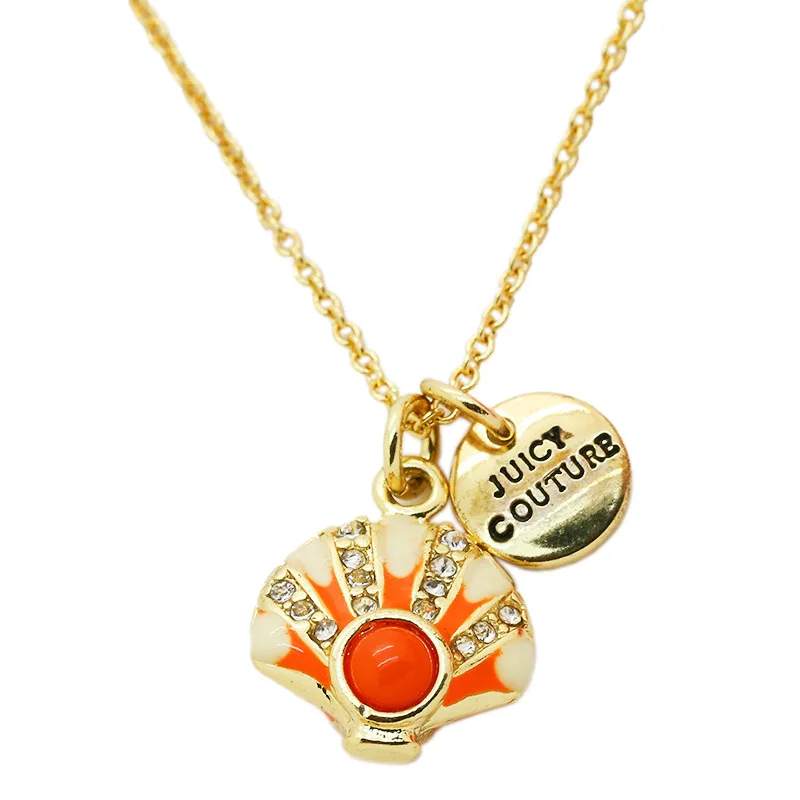 

WOMEN'S CHAIN INS LUXURY ORANGE SHELL ROUND NECKLACE VALENTINE'S DAY GIFT