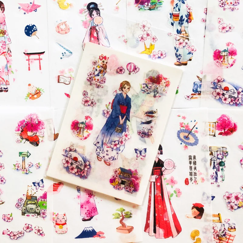 8 листов/упаковка наклейки на бумагу для девочек | Канцтовары офиса и дома