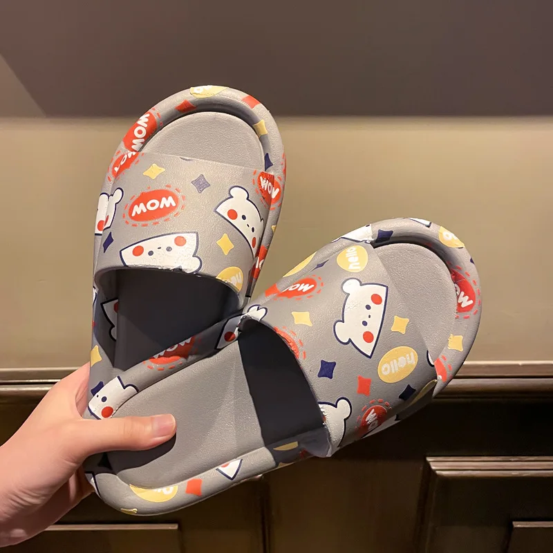 New PVC Cartoon Pattern Comfortable Slippers Men And Women Home Bathroom Bathing Couples Non-slip Home Sandals And Slippers