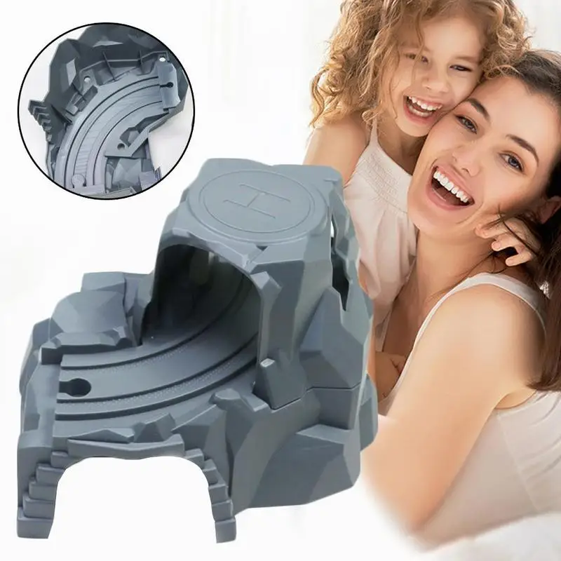 

New Plastic Grey Double Tunnel Wooden Railway Train Track Accessories Slot Wood Railway Train Track Toys For Children Gifts