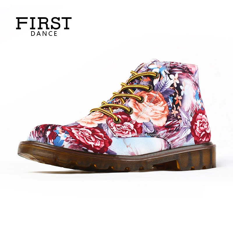 Женские ботильоны с цветочным принтом демисезонные ботинки кроссовки на заказ