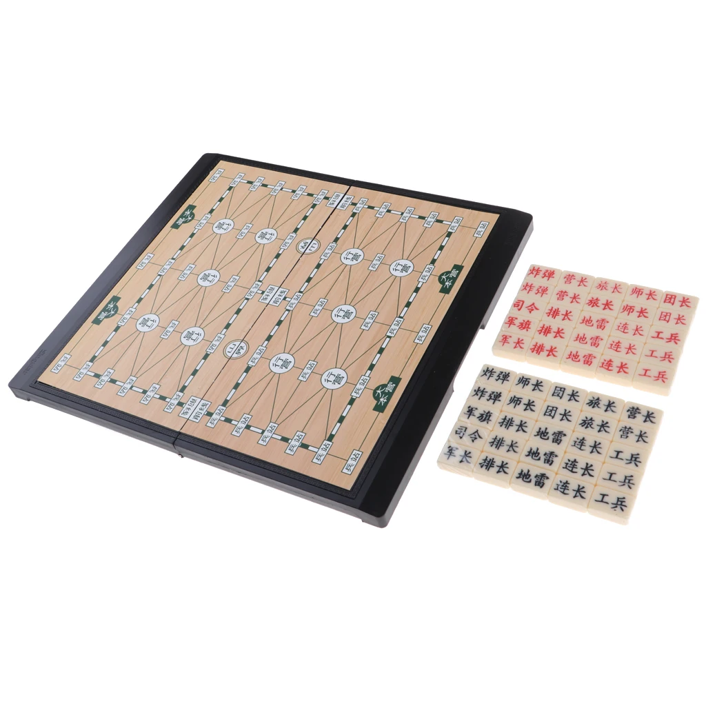 

Portable Chinese Battle Chess Pieces Set Chessboard Travel Games
