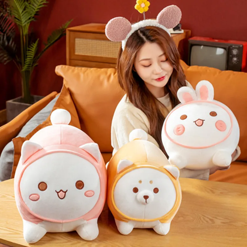 

30-50cm Cute Funny Dumpling Toys Soft Stuffed Lovely Rabbit Cat Bear Animal Doll Kids Girls Cartoon Pillow Birthday Xmas Gift