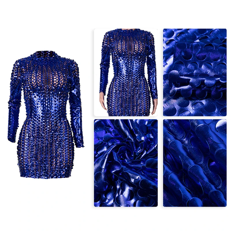 

Womens Solid Color Ripped See Through Sexy Dress